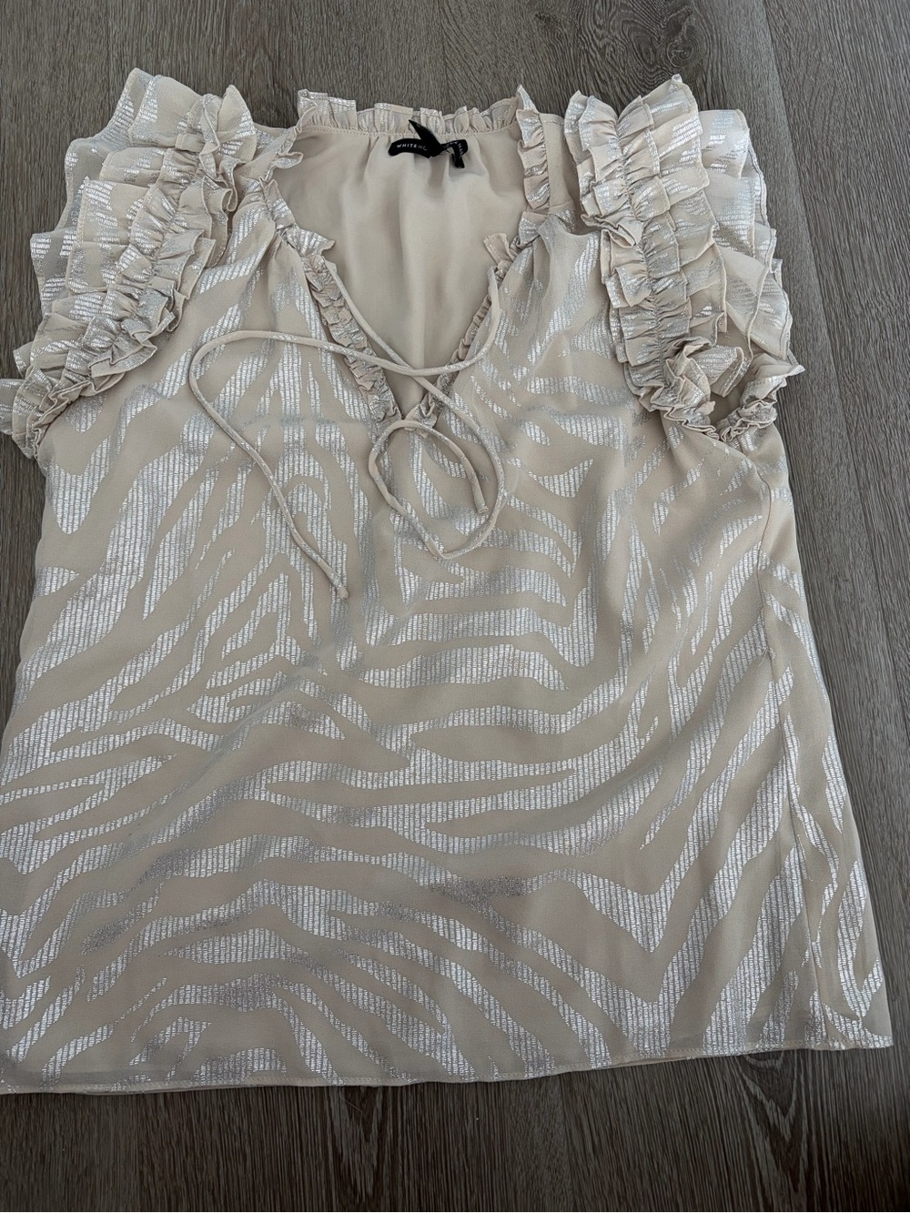 WHBM shiny ruffle‎ fairy top